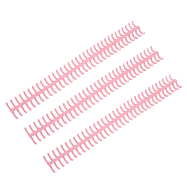 10 stk 34 hull bindersrygg i plast, avtakbare løse bladringer, 12 mm diameter, rosa