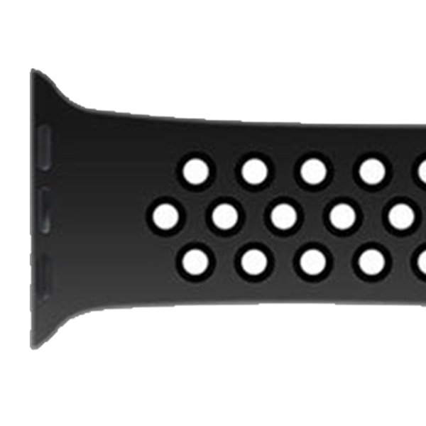 Justerbart klockarmband i silikon, tvåfärgat, andningsbart, vattentätt klockarmband för Iwatch, kol svart 38 mm / 1,5 tum 40 mm / 1,57 tum 41 mm / 1,61 tum