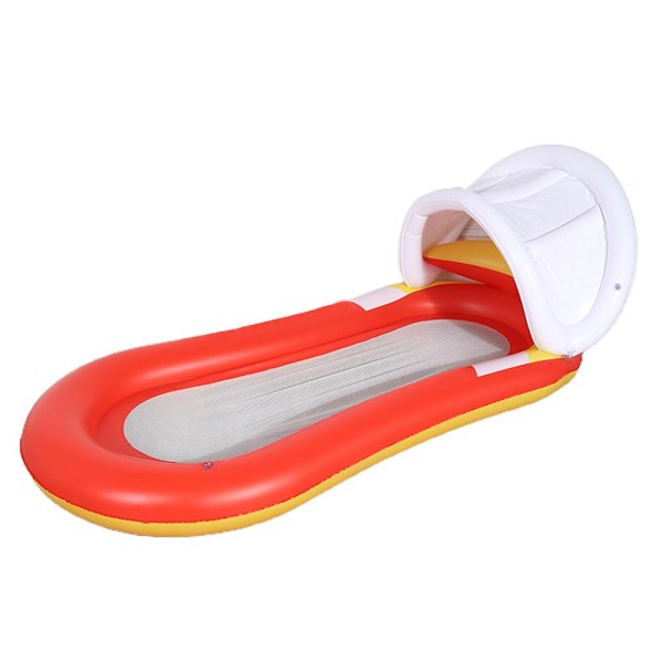 Pool Float Med Baldakin Uppblåsbar Pool Float Flotte Bekväm Hållbar Utomhus Vatten Säng