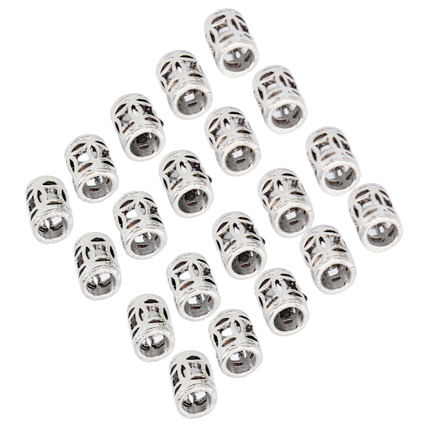 20st Hårflätning Pärlor Legering Skäggdekoration Dreadlocks Ringar DIY Armband Halsband Tillbehör Silver