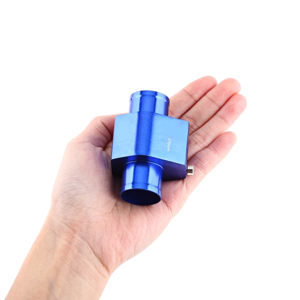 Universal Metal Bil Vand Temperatur Samlingsrør Slange Temperatur Sensor Adapter Blå 26mm