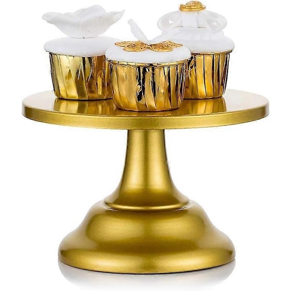 Guld Tårtfat Bröllop Dessert Cupcakes 20cm Runt Tårtfat Afternoon Tea Födelsedagsfest Bröllop