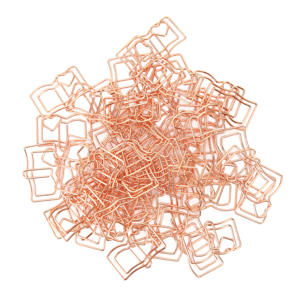 50 stk papirklips Rustfri, slitesterk galvanisering av metall Små binders for kontorskolehjem Rose gull