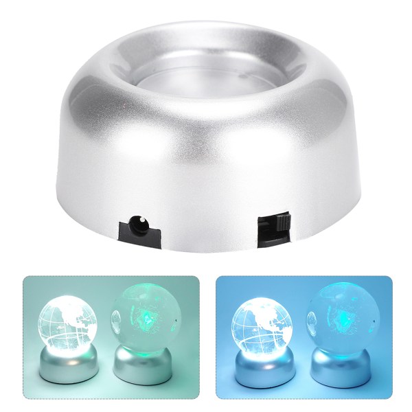 LED lys Base Silver Elf Farverig Lampe Lysende Holder Krystalkugle Display Stand