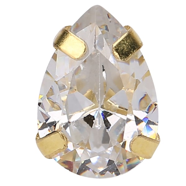 10 st sy rhinestones gyllene klo DIY rosett kläder tillbehör 7x10mm vit
