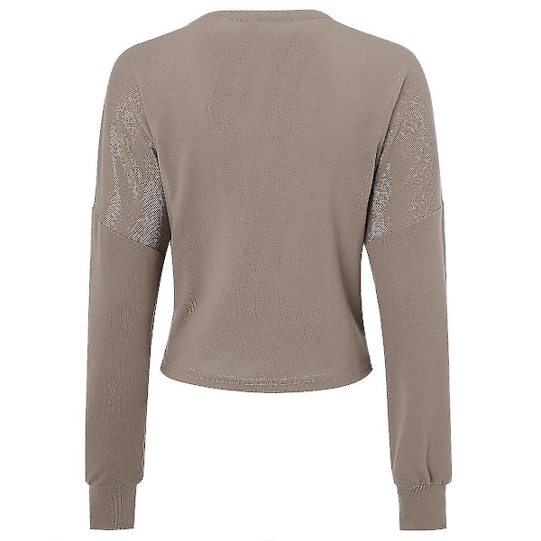 Moderne Ensfarvet Casual Cardigan til Kvinder - 15 Farver M Khaki