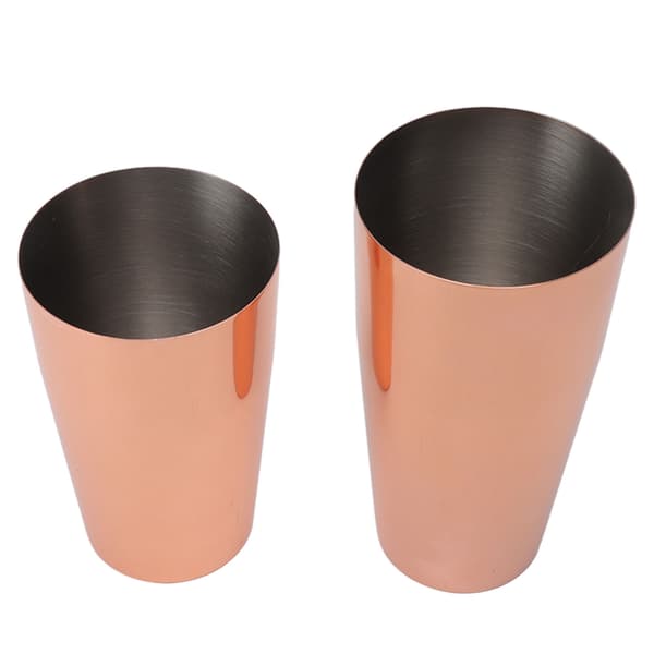 Boston Cocktail Shaker Rostfritt Stål Roséguld Glänsande Ytor Läckagesäker för Bartending
