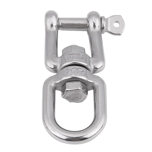 Kraftig 304 rustfritt stål svingbar ring snap rullende sjakkelenhet (6 mm)
