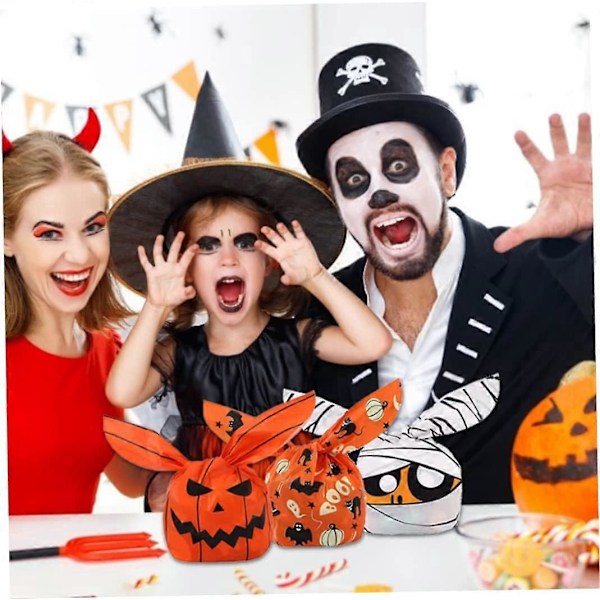 Halloween Pumpa Spöke Snacks Godis Påsar Bus eller Godis Förpackningspåse 150st Påse