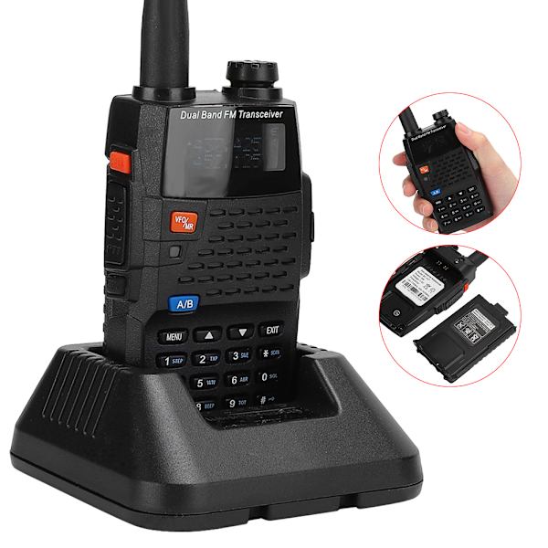 UV-F9+ Marin IP67 Vattentät Walkie Talkie UHF/VHF Dubbelbands Tvåvägsradio (100-240V)UK