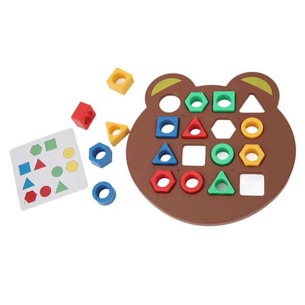 Formmatchningsspel för barn med klocka, geometrisk formmatchningstavla, färgsensorisk pedagogisk leksak för 1-8 år gamla