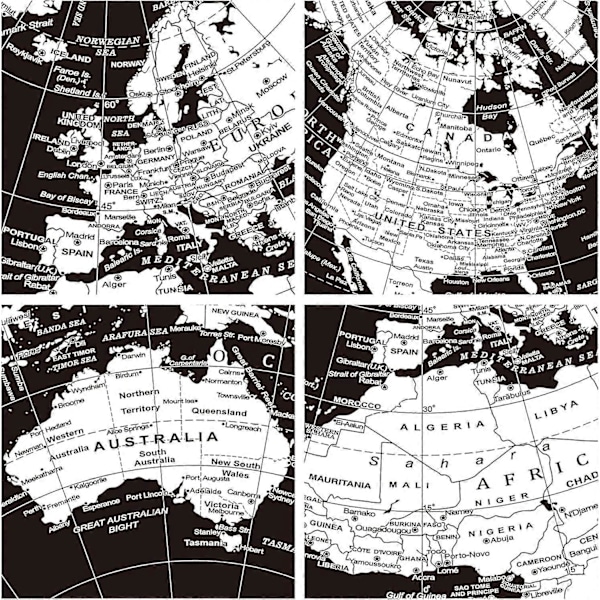 20 cm Glob med Metallbas - Utbildande/Geografi/Modern Skrivbordsdekor - Metalliskt Svart
