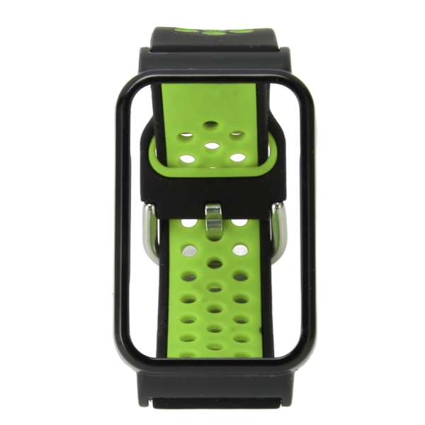 Andningsbart watch i silikon med skyddande bumperfodral Case Passar för Mi Band 7 Pro Svart grönt och svart case