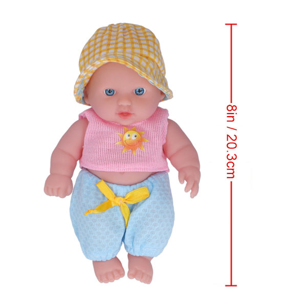 8 tuuman Reborn Baby Doll kokovartaloinen vinyyli Realistinen baby nukke Pehmeä vastasyntyneen baby vaaleanpunainen lelu