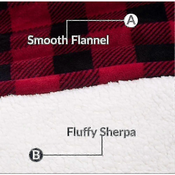 Blanket Sweatshirt Oversized Hoodie Bærbar Blanket Blød Varm Komfortabel Kæmpe Frontlomme - Ny SZJR Rød og sort tern