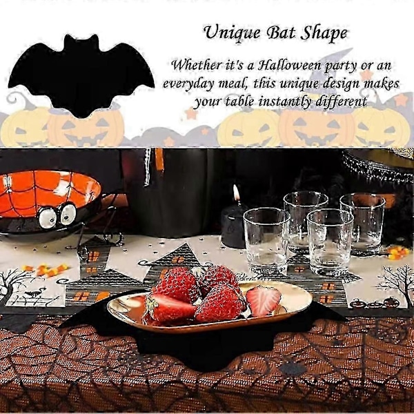 Lepakkoaluset Halloween Pöytäaluset Liukumattomat Kupinaluset Lämmönkestävät Pöytäkoristeet Kotiin Keittiöön