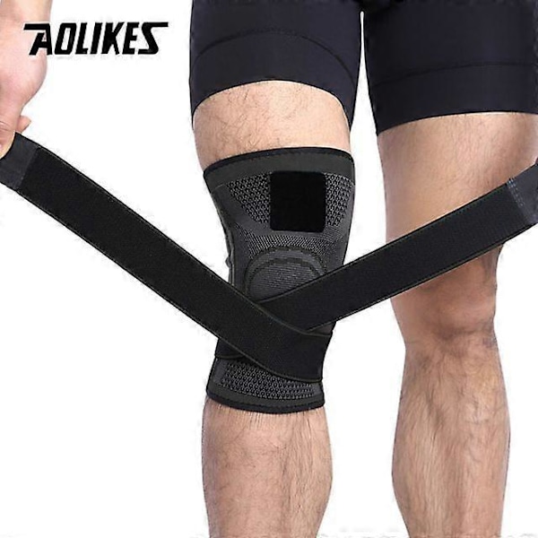 AOLIKES 1 KPL Urheilupolvisuoja nivelrikkoon ja nivelten kompressiohiha miehille ja naisille Musta L