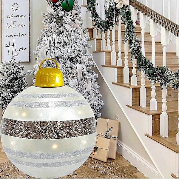 Jättestor Julkula 60cm, Transparent Boll, Jättestor Uppblåsbar Julkula Julkulor