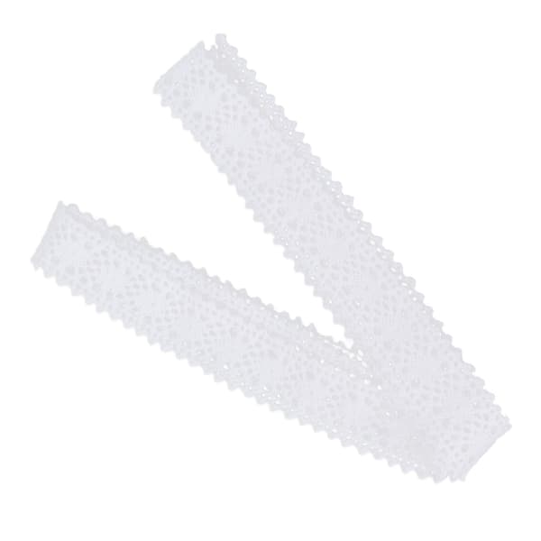 Spets Retro Tyg Handsömnad DIY Material Spets Bomullstråd Spets Juldekoration Vit