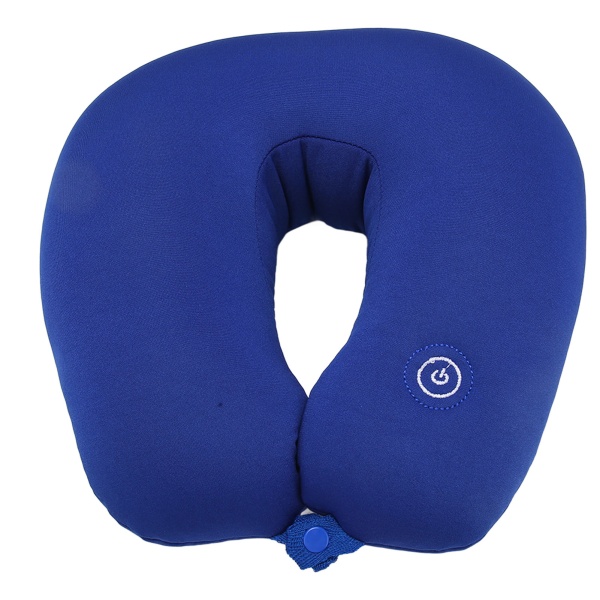 Resekudde Memory Foam U-formad elektrisk vibration Meddelande Flygplan Nackmeddelande Kudde Blå