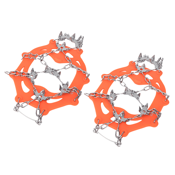 19 Tänder Utomhus Rostfritt Stål Halkfria Skid Is Skor Omslag Klor Stegar Klättring TillbehörL orange