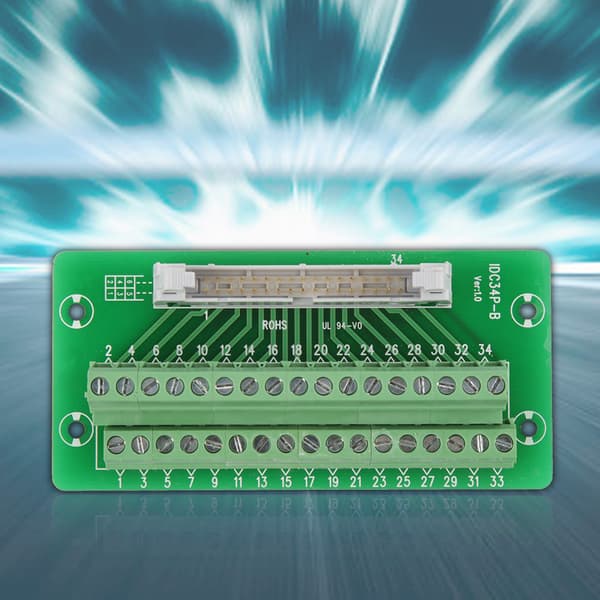 IDC34P 34-bens hanstik breakout board klemrække PLC-interface med beslag