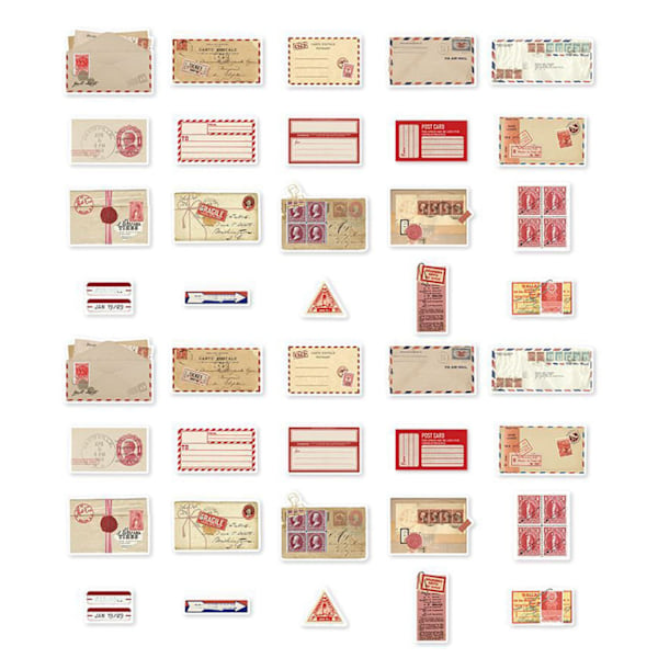 40Pcs Vintage Stickers Paper Multifunctional DIY Scrapbook Stickers Set for Notebooks DIY Confession Letter