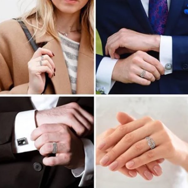 2 stk pekefinger ringer kombinasjon unisex åpen multi sirkel roterende perle legering smykker finger tilbehør