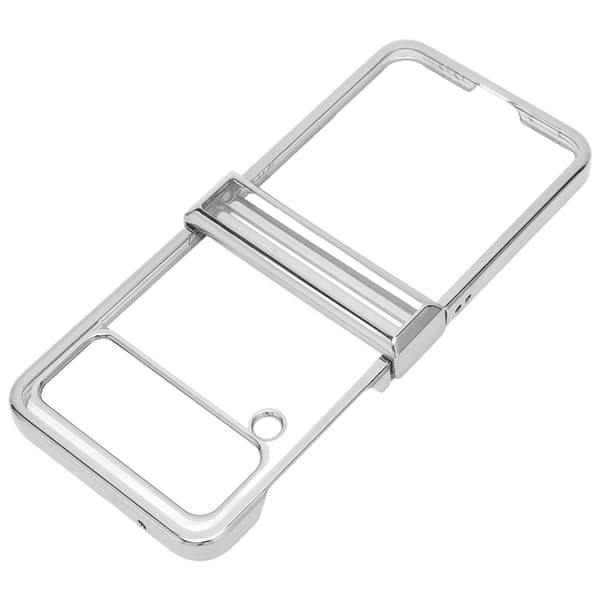 Vikbart telefonfodral Stötsäkert galvaniserat PC Klart bakre mode för Samsung Galaxy Z Flip 3 Silver