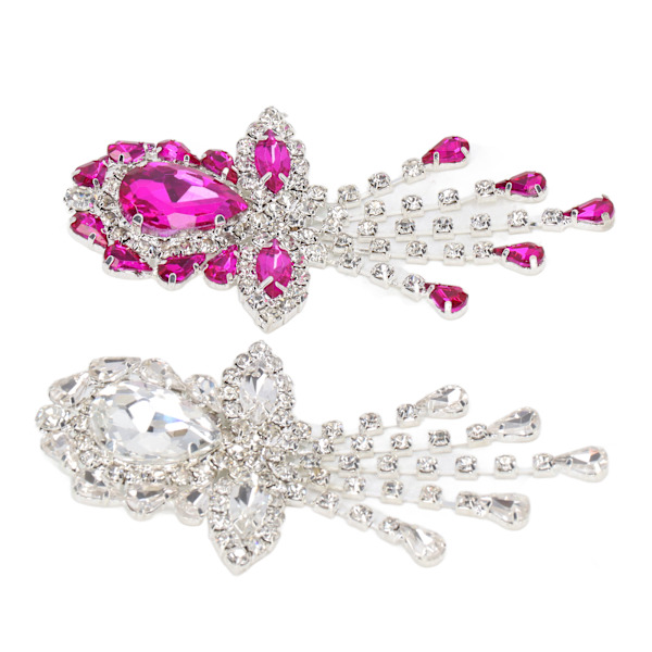 2 st Rhinestone Brosch Blanka Eleganta Vita Röda Bröllopsbroscher med Stift för DIY Hantverk Bröllop Baler Fester