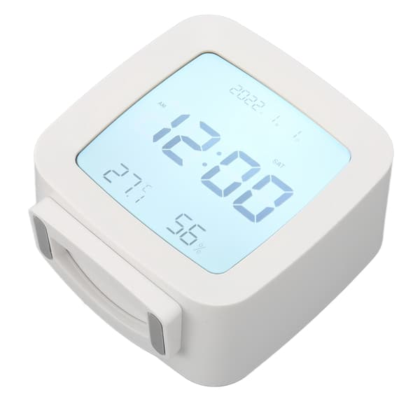 Barnväckarklocka Temperatur Fuktighetsdisplay 12/24 timmars enhetskonvertering Digital skrivbordsklocka för hem sovrum kontor