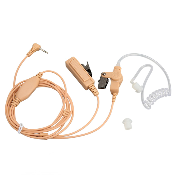 2,5 mm akustisk rør-ørestykke Single Pin PTT-knapp Walkie Talkie Headset med stålklemme for Motorola for Talkabout Brown 1Pc