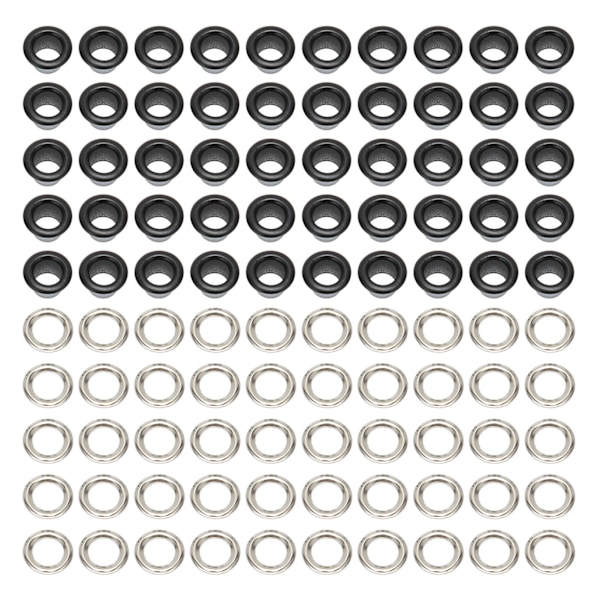 500 sett Grommet Kit 6 mm Rund Kobber Utsøkt Enkel å bruke Multi Purpose Eyelet Kit for Reparasjonsdekorasjon DIY Matt Black