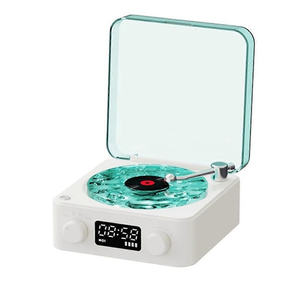 KW03 Retro Vinyylilevykaiutin RGB Langaton Bluetooth 5.0 Valkoinen