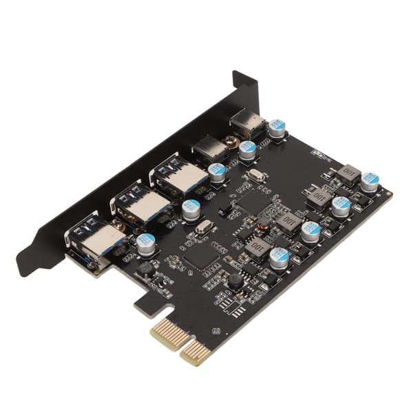PCI Express -sovitin kortti USB3.1 High Speed 5Gbps 5 porttia Ulkoinen PCIe-verkkoadapteri Windowsille OS X:lle