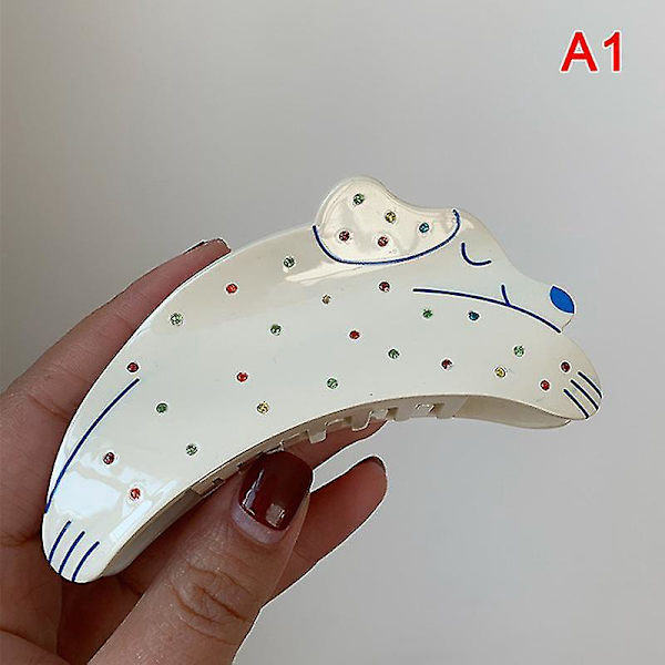 Färgglad Rhinestone Dalmatiner Hund Hårklämma - Söt och Snygg Hårklämma A1 Multicolor