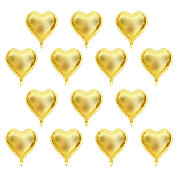 10pcs 10" Heart Aluminum Foil Balloons Party Wedding Birthday Decor (Gold)