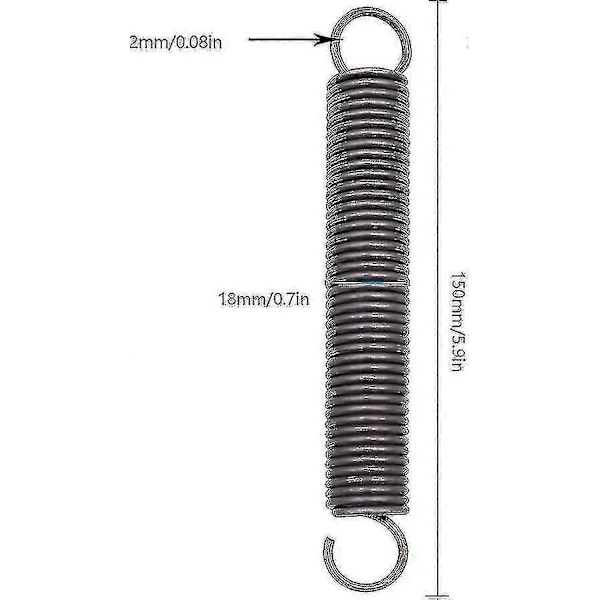 2 Stk. Forlængerfjeder Stål Udvidet Komprimeret Fjeder Dobbelte Krogfjedre - 2x18x150mm