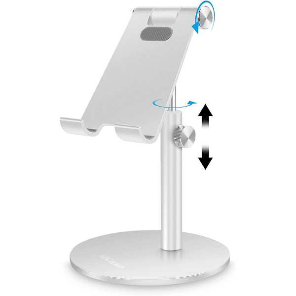 Alumiininen säädettävä tabletti-/puhelinteline iPadille, Samsung Tabille ja muille älypuhelimille ja tableteille (4-12,9\")