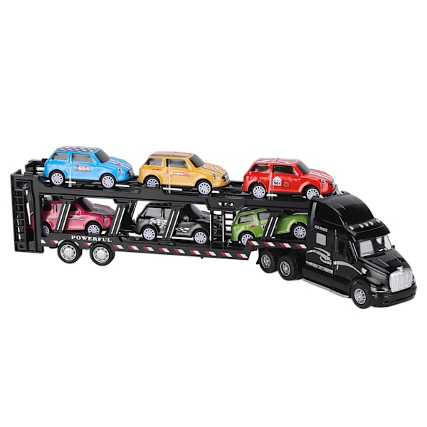 1:48 Biler Transport Lastebil Leke Modell Legering Avtakbar Seks Biler Barn Transport Kjøretøy Simulering Modell for 3 År Gamle + (Svart )
