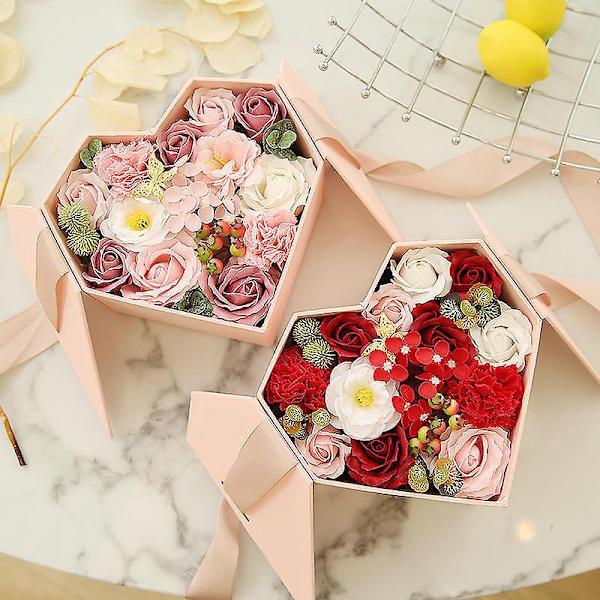 Evig Rose Konserverede Blomster - Hjerteformet Æske med Varig Roser til Mors Dag og Valentinsdag, Prime Levering