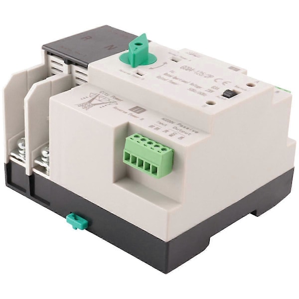 Fotovoltaisk Solenergi Automatisk Omkopplare DIN-skena 2P 63A AC220V PV-System Ström till Stad P