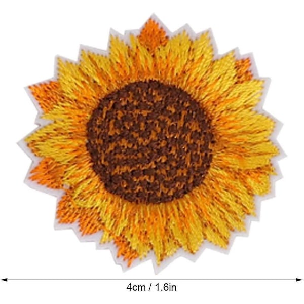 Solsikke broderet patch - DIY tøj applikation (20 stk.)