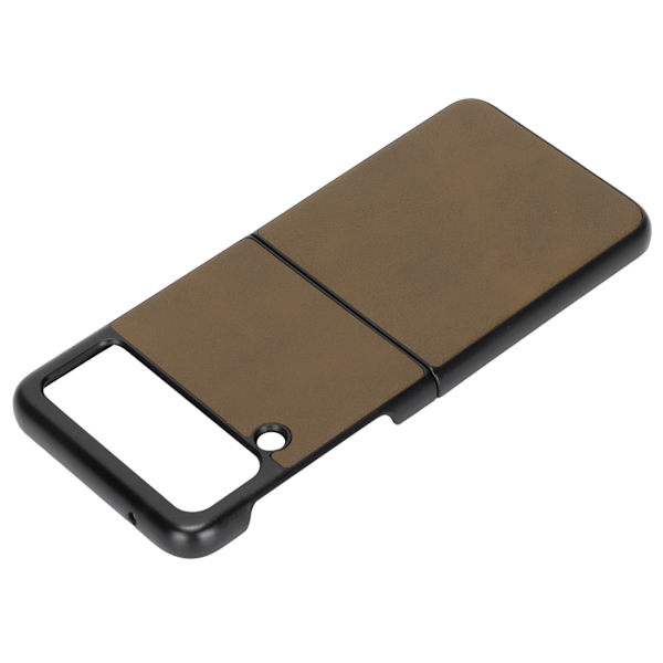 Læder Hard Case til Samsung Galaxy Z Flip 3 Mobiltelefon Stødsikker Anti Scratch CoverMilitær Grøn