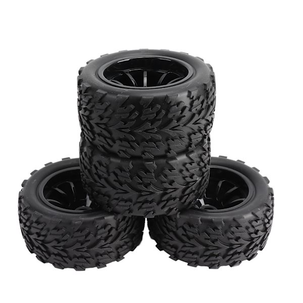4 kpl RC-auton renkaat Kumista Musta RC-renkaat ja vanteet Sarja TRAXXAS SLASH RC Short Course Truck 1/10