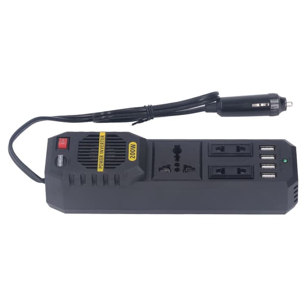 Bilstrømomformer 200W 12V til 220V PWM modifisert sinusbølgeadapteromformer med 4.1A USB-porter