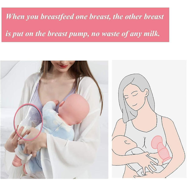 Silikon manuell bröstpump - BPA-fri, handsfree, 100 ml kapacitet, mjölkuppsamling