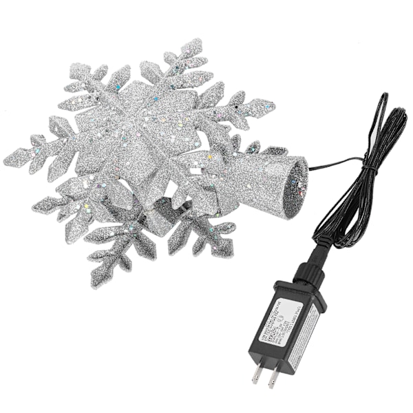 LED-lumikideprojektorilamppu, hopeinen joulukuusi, pyörivä lumimyrskykoristevalot, US-pistoke 110 V