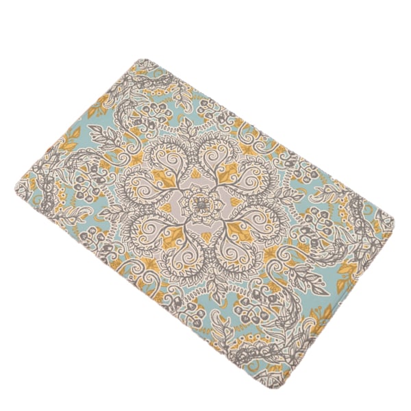 Retro Blomsterstil Blød Flannel Dørmåtte Køkkenmåtte Skridsikker Vandovertræk Tæppe 40*60cm (1)