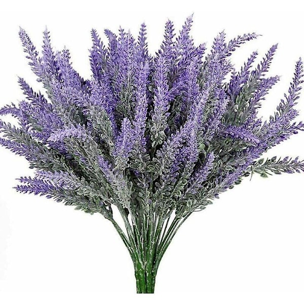 3 st Lavendel Konstgjorda Blommor 7 Grenar Falsk Blomma Lila Buskar Grönska Buske Falsk Växt Dekoration för Blombukett Krans Kruka Balkong Terrass Hem